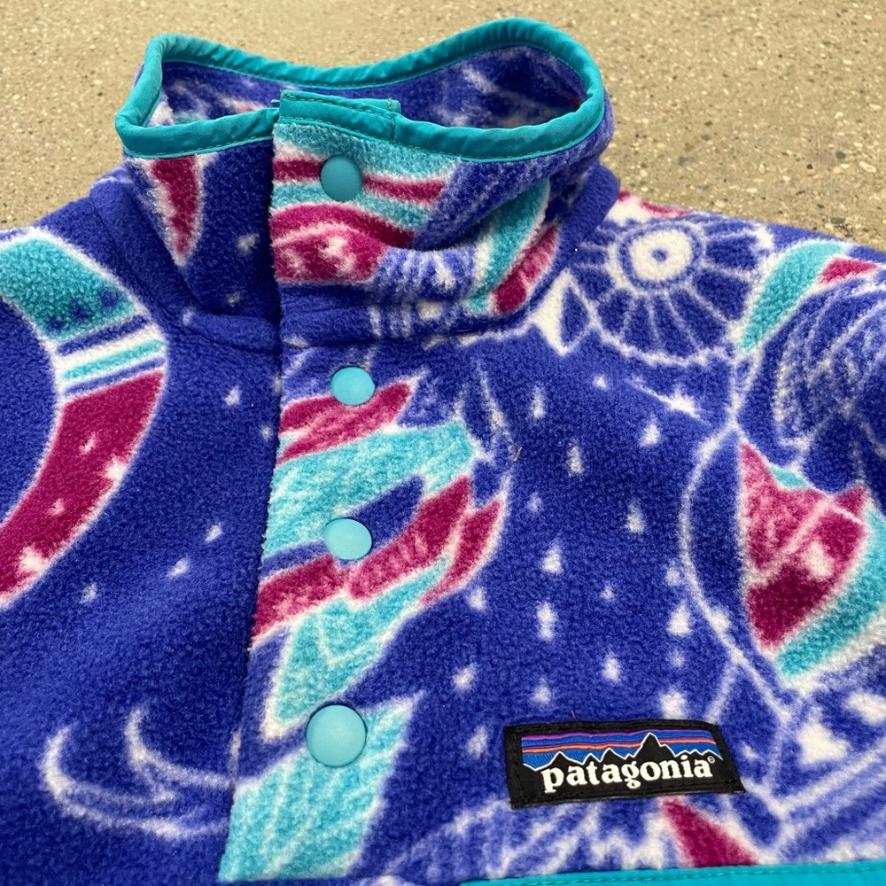 Rare Patagonia Synchilla Owl Harvest Moon pullover fleece adult size Small - Picture 5 of 12